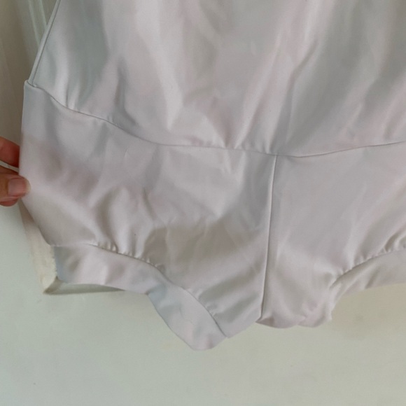 Women's White Biketard - Picture 2 of 5